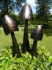 Bronze Closed Cup Metal Mushroom - Set of 3