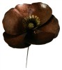 Metal Poppy on 1m Stick - Set of 3 - Bronze