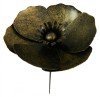 Metal Poppy on 1m Stick - Set of 3 - Gold