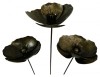 Metal Poppy on 1m Stick - Set of 3 - Gold