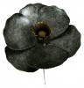 Metal Poppy on 1m Stick - Set of 3 - Silver