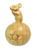 Hand Carved Wooden Mouse on Apple