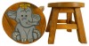 Childrens Wooden Stool - Grey Elephant