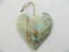 Wooden Hanging Heart Wall Art - Set of 3 Shabby Chic Hearts - Vintage Blue