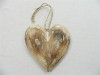 Wooden Hanging Heart Wall Art - Set of 3 Shabby Chic Hearts - Vintage White