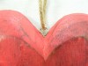 Wooden Hanging Heart Wall Art - Set of 3 Shabby Chic Hearts - Vintage Red