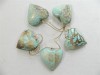 Wooden Hanging Heart Wall Art - String of 5 Shabby Chic Hearts - Vintage Blue