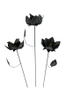 Metal Rose on 1m Stick - Set of 3 - Silver