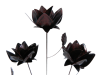 Metal Rose on 1m Stick - Set of 3 - Gold