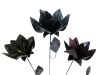 Metal Rose on 1m Stick - Set of 3 - Mix