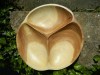 Wooden Bowl Carving - Hand Carved Three Section Serving Dish Trinket Bowl 14''