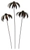 Metal Echinacea on 1m Stick - Set of 3 - Bronze