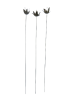 Metal lily on 1m Stick - Set of 3 - Gold