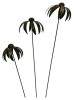 Metal Echinaceas on 1m Stick - Set Of 3 - Gold