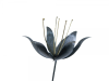 Metal lily on 1m Stick - Set of 3 - Silver