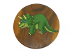 Childrens Wooden Stool - Green Triceratops