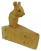 Hand Carved Wooden Mouse on Cheese