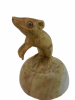 Hand Carved Wooden Mouse - Mouse On Single Mushroom