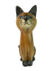 Wooden Cat Carving - Large Sitting Cat