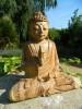 Wooden Buddha Carving - Hand Carved Thai Meditating Buddha 20cm