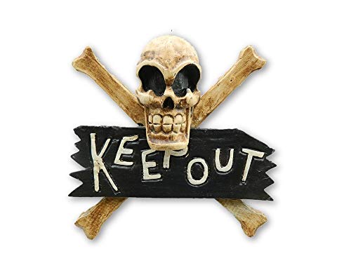 Pirate Skull And Crossbone Hanging Keep Out Sign - Skull