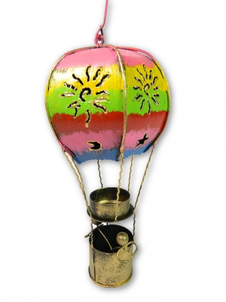 Metal Hanging Balloon Tealight Holder - Rainbow