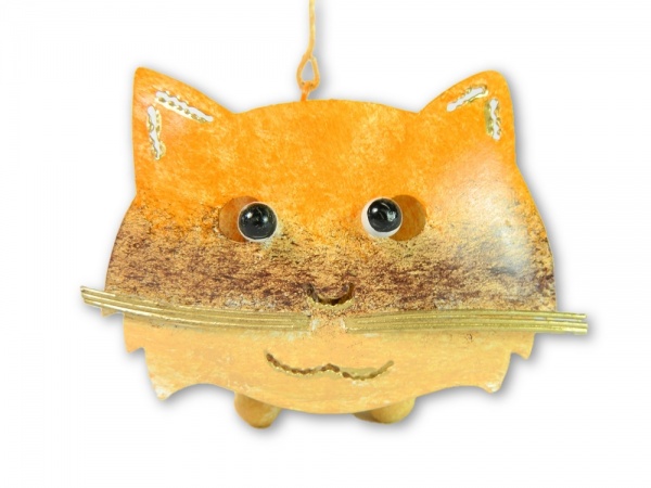Metal Hanging Animal Tealight Holder - Ginger Cat