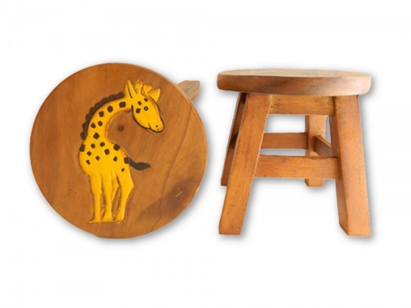 Childrens Wooden Stool - Giraffe