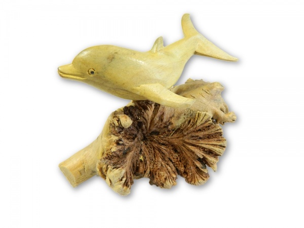 Hand Carving Wooden Dolphin - Single Dolphin