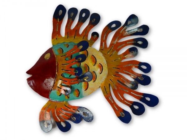 Metal Wall Art Fish - Red Face