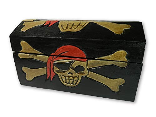 thumbnail image 2 of Wooden Pirate Skull With Crossed Knives Wall Decor – 14x12, Tiki Bar Or Man Cave 2 of 6