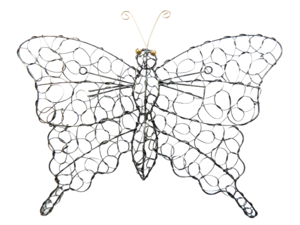 Silver Wire Butterfly Wall Art - Small