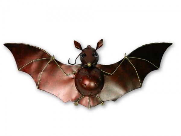 Metal Hanging Bat Tealight Holder - Bronze