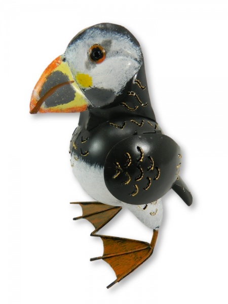 Metal Standing Animal Tealight Holder - Puffin