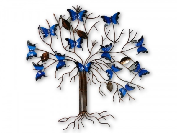 Metal Butterfly Tree - Blue