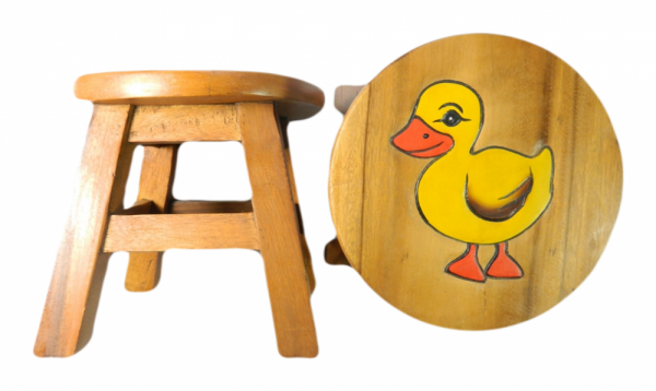 Childrens Wooden Stool - Yellow Duck
