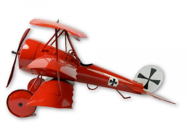 Metal Hanging Plane Tealight Holder WW1 - Red Baron