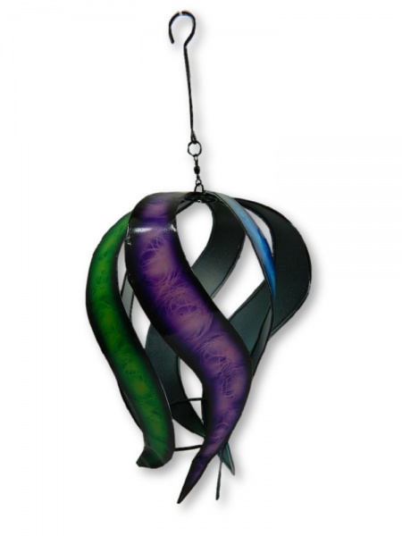 Metal Wind Spinner - Blue/Purple/Green