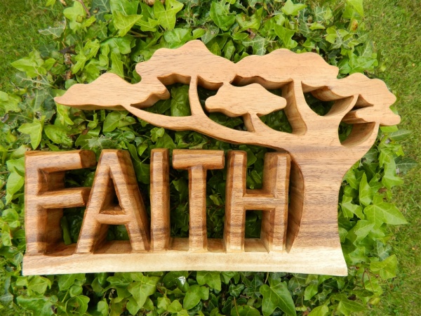 Wooden Word Art Carving - FAITH