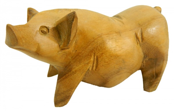 Wooden Animal Carving- Saddle Back Pig