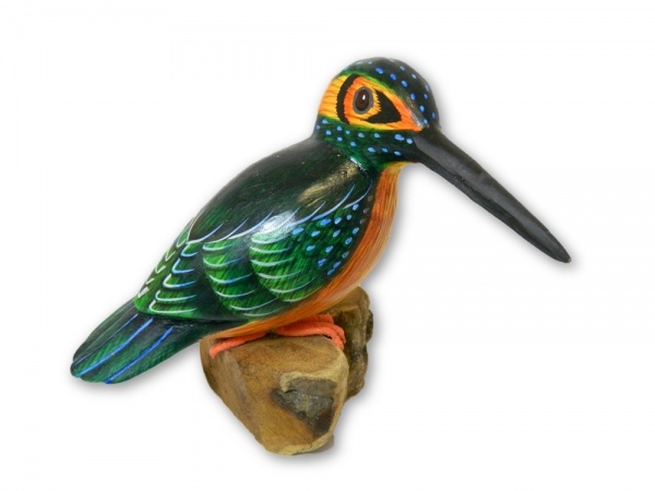 Wooden Painted Bird - King Fisher