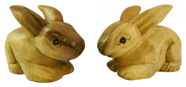 Wooden Pair Of Animals - Pair of Baby Rabbits