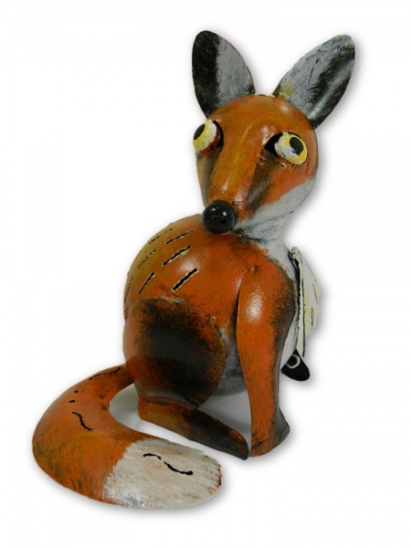 Metal Standing Animal Tealight Holder - Fox