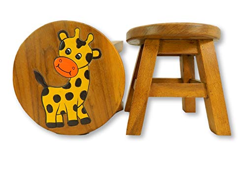 Childrens Wooden Stool - Baby Giraffe