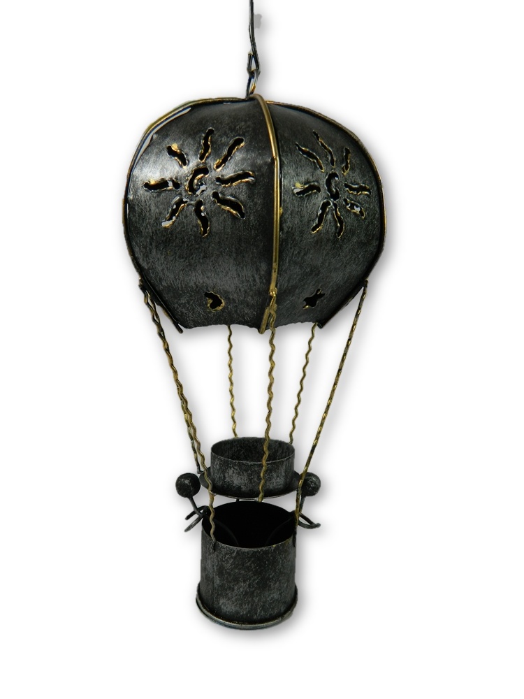 Metal Hanging Balloon Tealight Holder - Silver