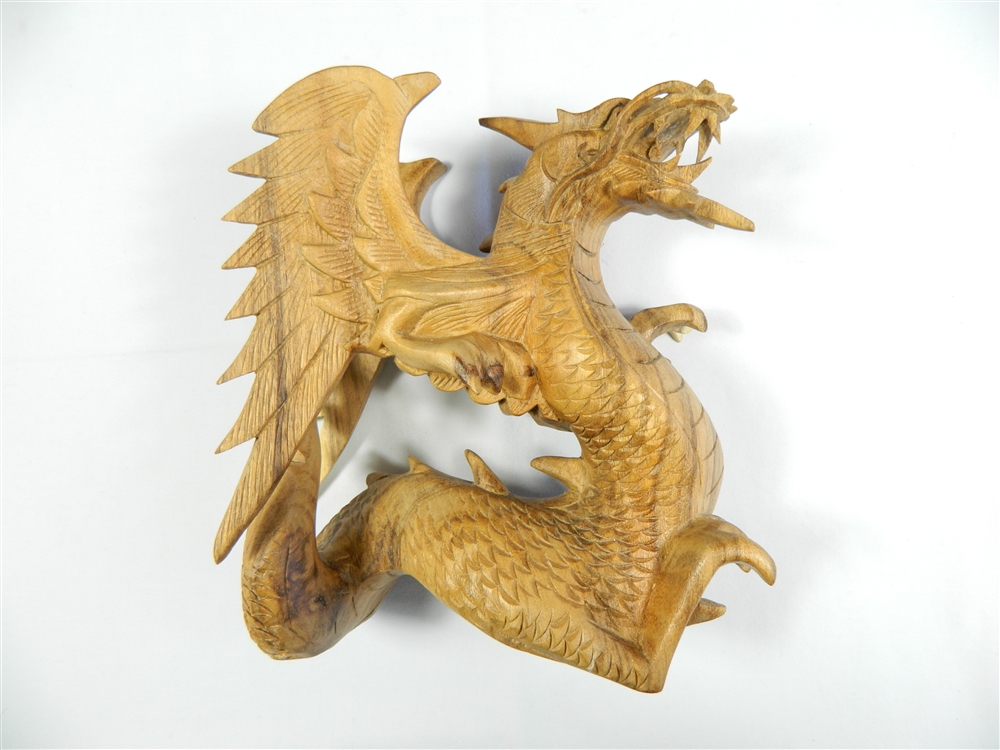 Wooden Dragon Carving-  Dragon With Wings