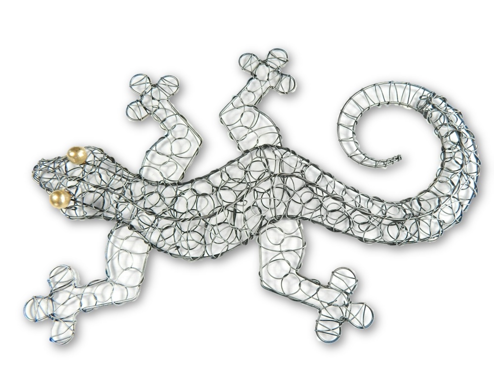 Silver Wire Wall Art - Gecko
