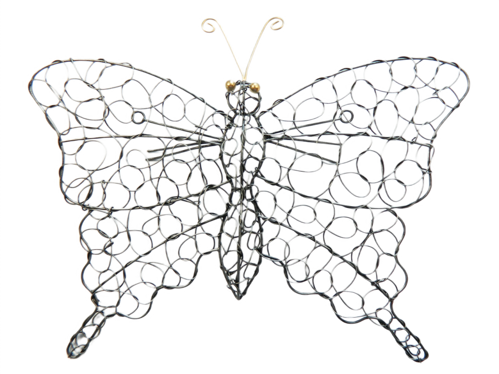 Silver Wire Butterfly Wall Art - Small