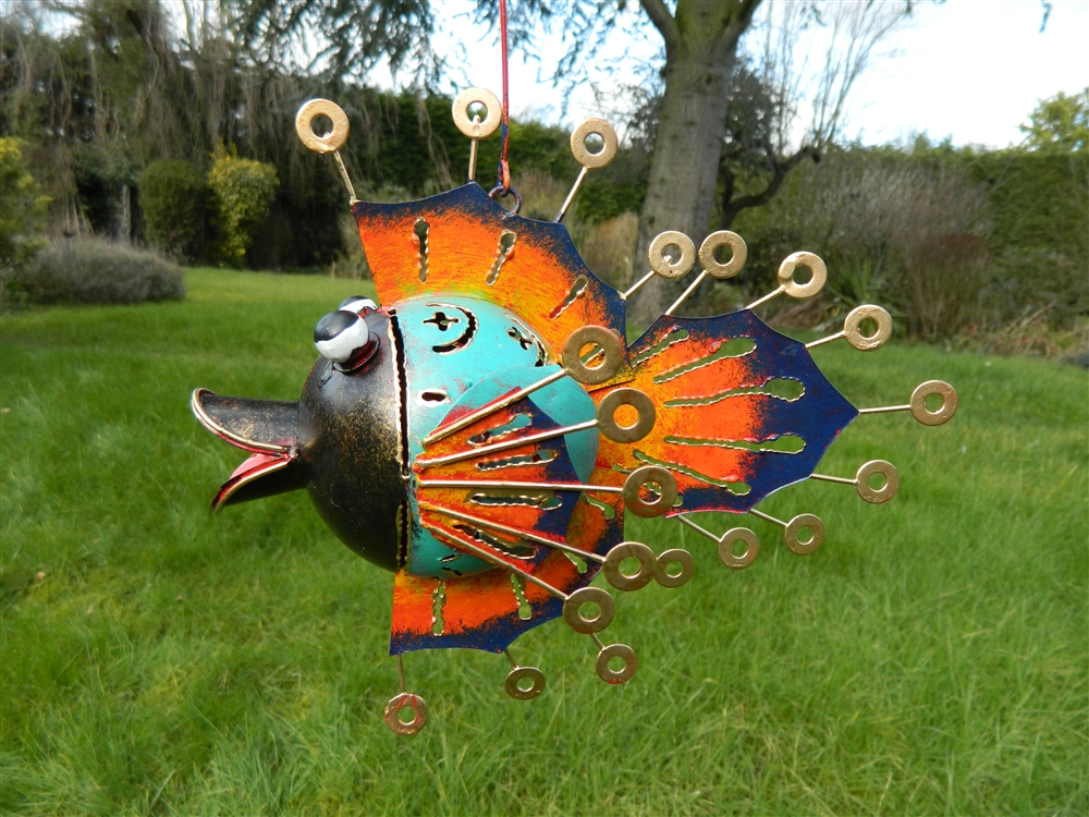 Hanging Metal Fish Ornament Tea light/Candle Holder Tropical Fish