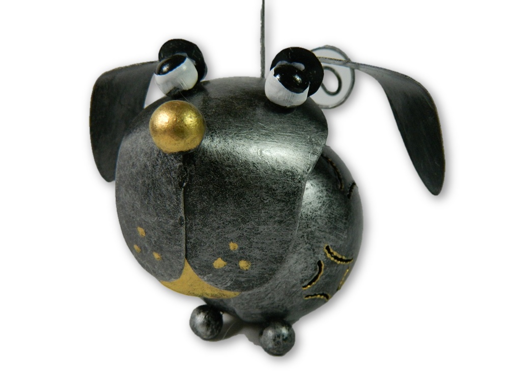 Metal Hanging Animal Tealight Holder - Silver Dog